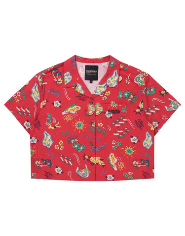 W 팜서프 하와이안 크롭 셔츠 레드 SDFIHAP61RED