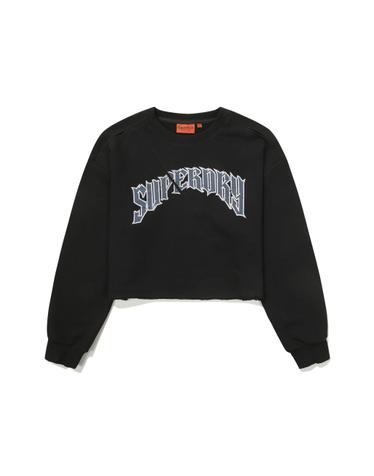 W 로우 엣지 크롭 맨투맨 블랙 SDFMRDO07BLK
