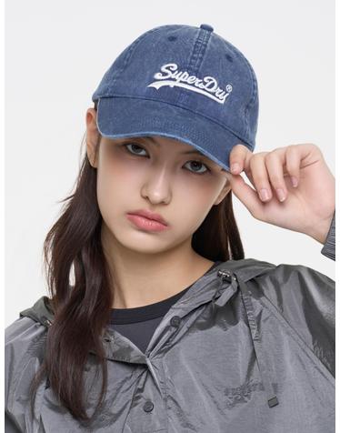 빈티지 로고 피그먼트 볼캡 그레이 블루 SDUGQYQ02GBL