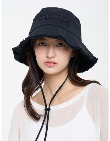 우먼스 코튼 워시드 사파리 모자 블랙 SDFGUYQ01BLK