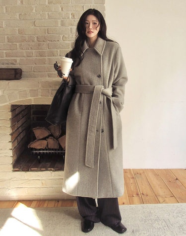 OVERFIT WOOL LONG COAT LIGHT GRAY 오버핏 울 롱 코트 라이트 그레이