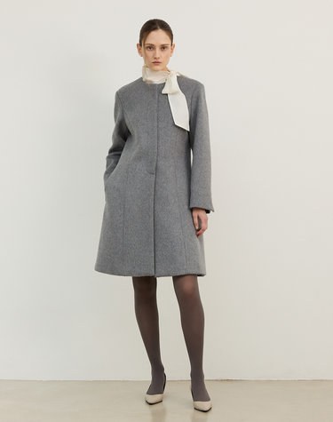 WOOL FLARE HALF COAT GRAY  울 플레어 하프 코트 그레이