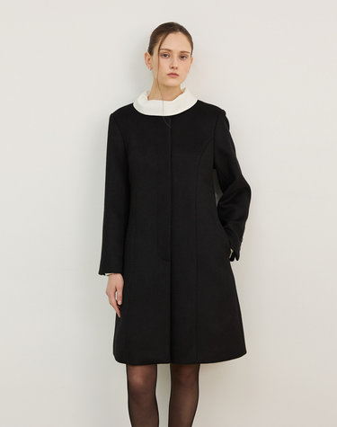 WOOL FLARE HALF COAT BLACK  울 플레어 하프 코트 블랙