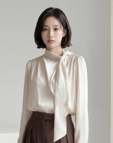 지에마르 [44-77]SHIRRING TIE BLOUSE 5 COLOR 셔링 타이 블라우스 파이브 컬러