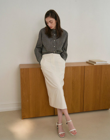 STRAIGHT MAXI SKIRT IVORY 스트레이트 맥시 스커트 아이보리
