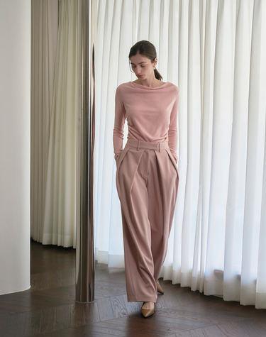 지에마르 [44-77]WIDE SLACKS PINK 와이드 슬랙스 핑크