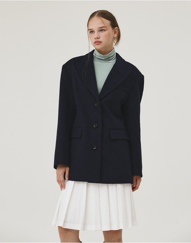 지에마르 WOOL HALF COAT 울 하프 코트 착용컷