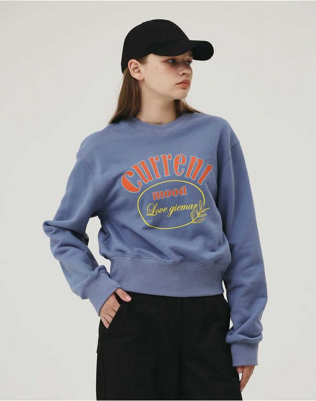 지에마르 CURRENT MOOD CROP TEE BLUE 착용컷