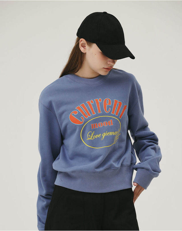 지에마르 CURRENT MOOD CROP TEE BLUE 착용컷