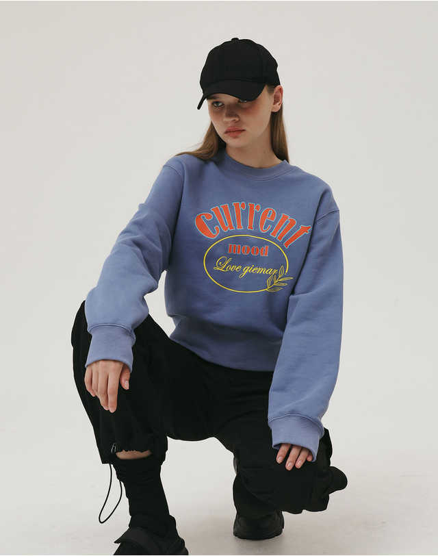지에마르 CURRENT MOOD CROP TEE BLUE 착용컷