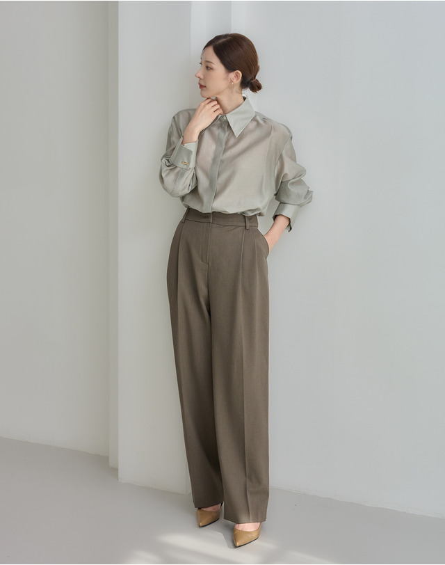 지에마르 [색상추가]투 턱 슬랙스 쓰리컬러 TWO TUCK SLACKS 3COLOR 착용컷