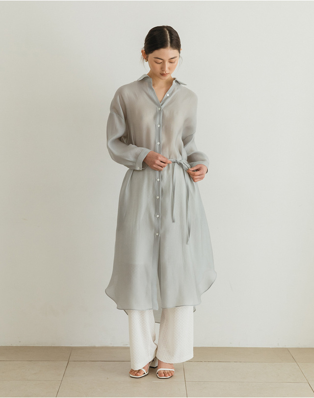 지에마르 COLLAR LONG DRESS SORA 카라 롱 드레스 소라 착용컷