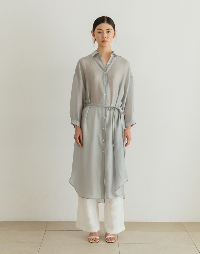 지에마르 COLLAR LONG DRESS SORA 카라 롱 드레스 소라 착용컷