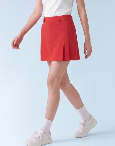 그리너리 여성 주름포인트 스판 골프 스커트 치마 GSWSK1056 RD