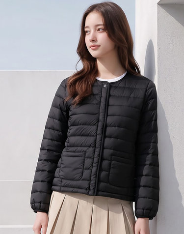 그리너리 여성 덕다운 경량 골프패딩 바람막이자켓 GWWOT1168 BK