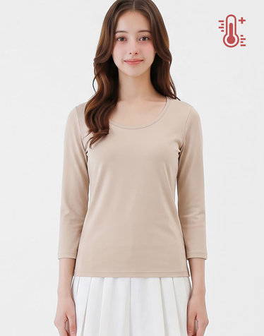 그리너리 여성 히트레이어 U넥 8부 골프이너웨어 GWMIN1194 BE