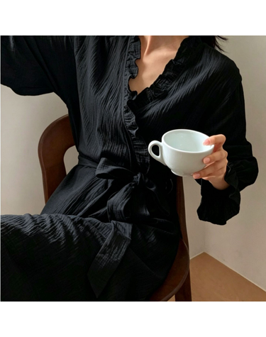 블랙프릴 디자인 샤워가운 목욕가운 로브 잠옷