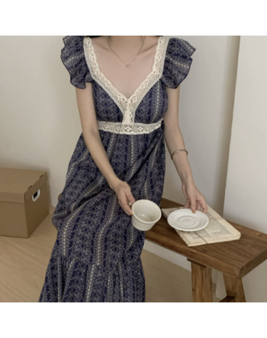 블루밍레이스 원피스 잠옷 홈웨어 파자마(패드내장)