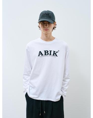 ABIK 베이직 로고 롱 슬리브 티셔츠 화이트 아빅티셔츠 (공용)