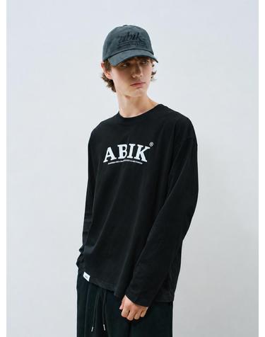 ABIK 베이직 로고 롱 슬리브 티셔츠 블랙 아빅티셔츠 (공용)