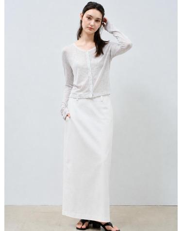ABIK 에센셜 카디건 라이트멜란그레이 프리사이즈 아빅카디건