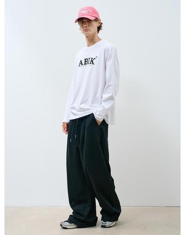 아빅 ABIK 원턱 와이드 스웨트팬츠 블랙 아빅바지(공용)