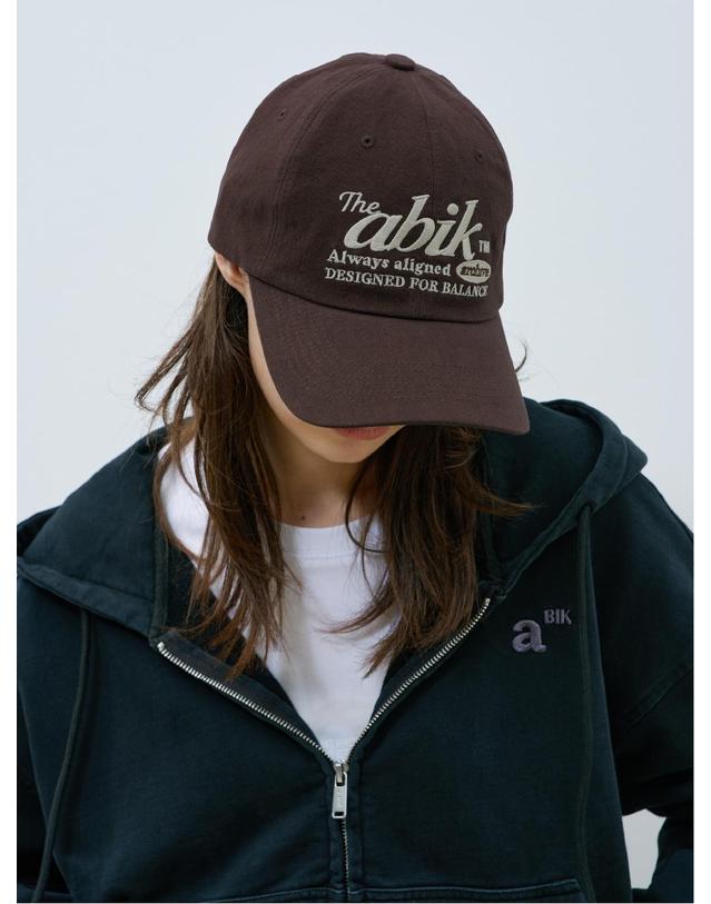 아빅 ABIK 시그니처 커버핏 볼캡 Brown 스트릿패션모자 착용컷