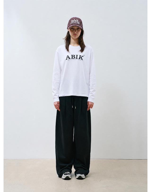 아빅 ABIK 베이직 로고 롱 슬리브 티셔츠 화이트 아빅티셔츠 (공용) 착용컷
