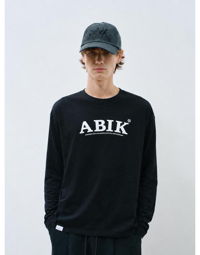 아빅 ABIK 베이직 로고 롱 슬리브 티셔츠 블랙 아빅티셔츠 (공용) 착용컷
