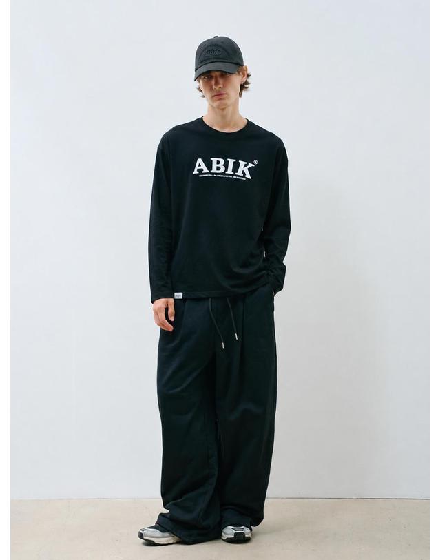 아빅 ABIK 베이직 로고 롱 슬리브 티셔츠 블랙 아빅티셔츠 (공용) 착용컷