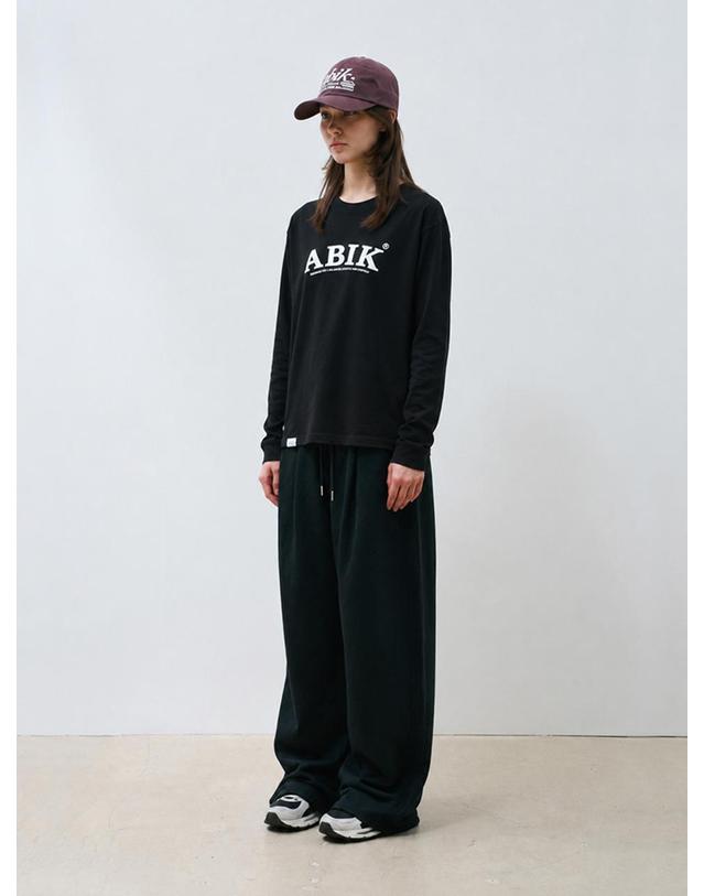 아빅 ABIK 베이직 로고 롱 슬리브 티셔츠 블랙 아빅티셔츠 (공용) 착용컷