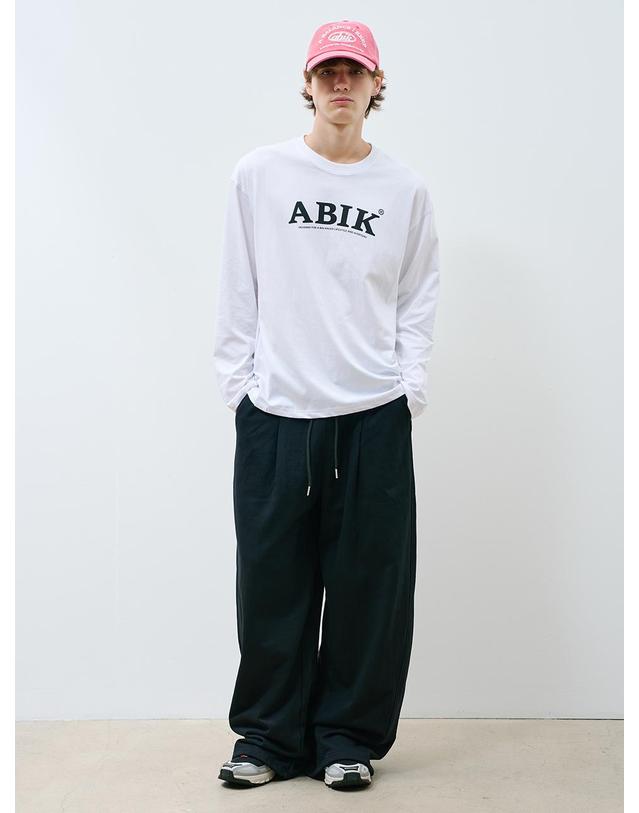 아빅 ABIK 원턱 와이드 스웨트팬츠 블랙 아빅바지(공용) 착용컷