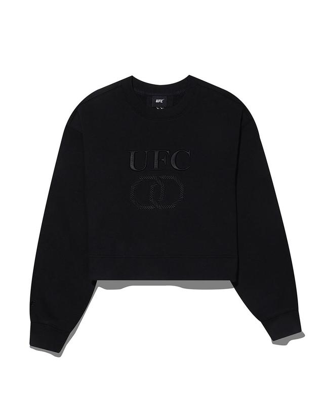 유에프씨스포츠 [UFC] 아레나 오버핏 크롭 기모 맨투맨 (W) 블랙 U2SWT4245BK 착용컷