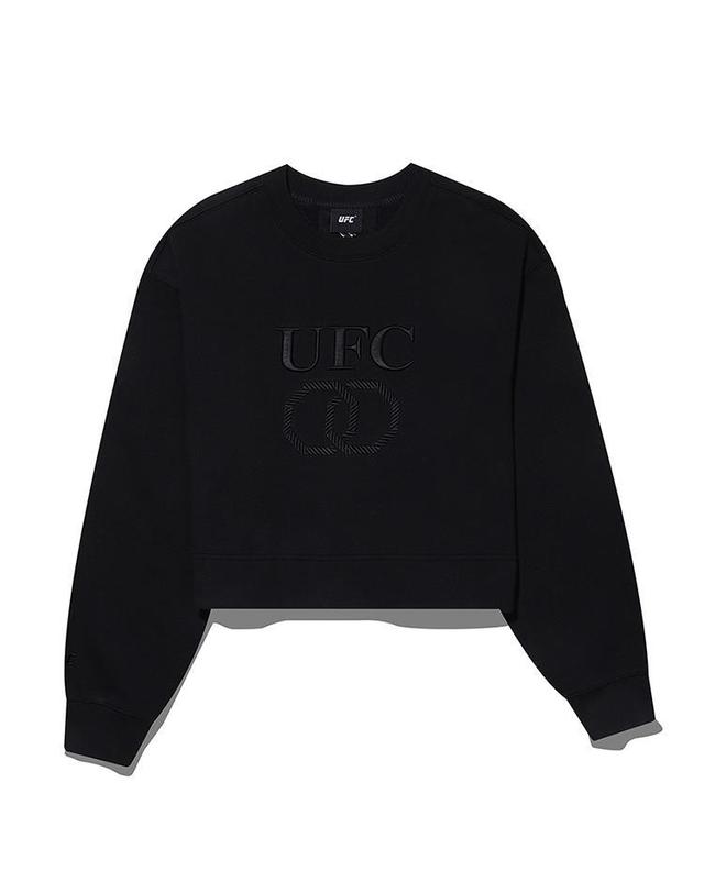 유에프씨스포츠 [UFC] 아레나 오버핏 크롭 기모 맨투맨 (W) 블랙 U2SWT4245BK 착용컷