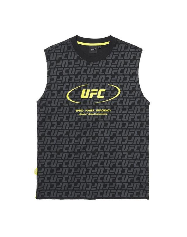 유에프씨스포츠 [UFC] 로고 모노그램 레귤러핏 슬리브리스 블랙 U4SLU2303BK 착용컷