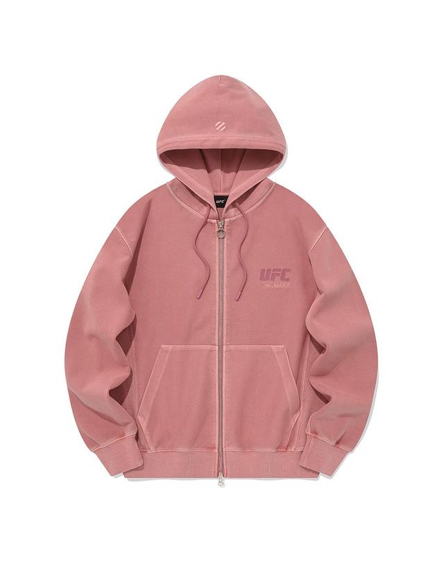 유에프씨스포츠 [UFC] 피그먼트 다잉 릴렉스핏 후드 집업 더스티로즈핑크 U2HDU3312RP 착용컷