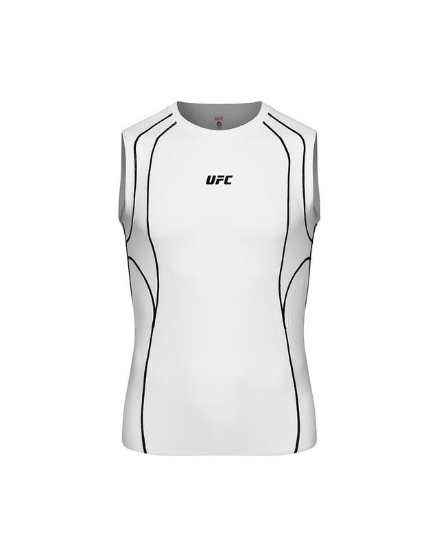 유에프씨스포츠 [UFC] 블레이즈+ 머슬핏 슬리브리스 화이트 U4SLV2106WH 착용컷