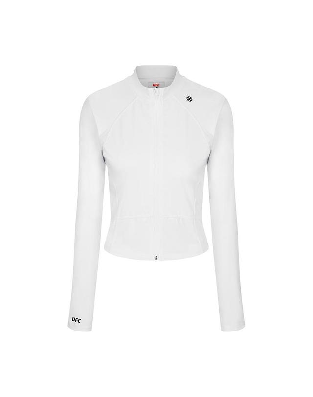 유에프씨스포츠 [UFC] 썬가드 슬림 크롭핏 집업 래쉬가드(W) 화이트 U4LSV2207WH 착용컷