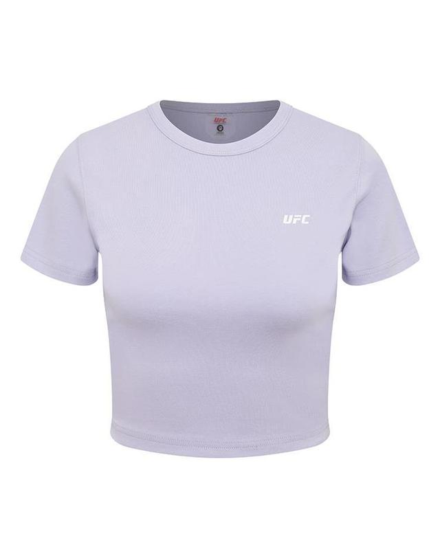 유에프씨스포츠 [UFC] 우먼스 피지컬 크롭핏 반팔 티셔츠 바이올렛 U2SSW2233VI 착용컷