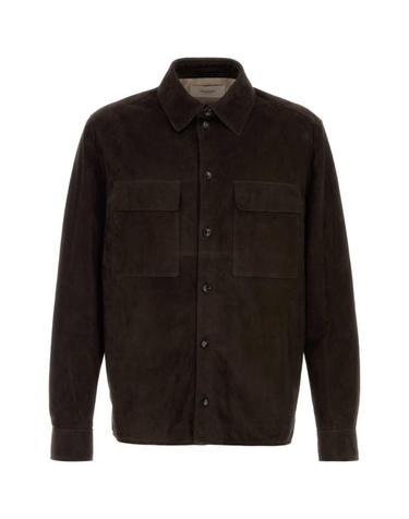 [해외직구][X45]AGNONA PS11U1U8101 M76 남성 셔츠 남방 긴팔 반팔 Dark brown suede shirt