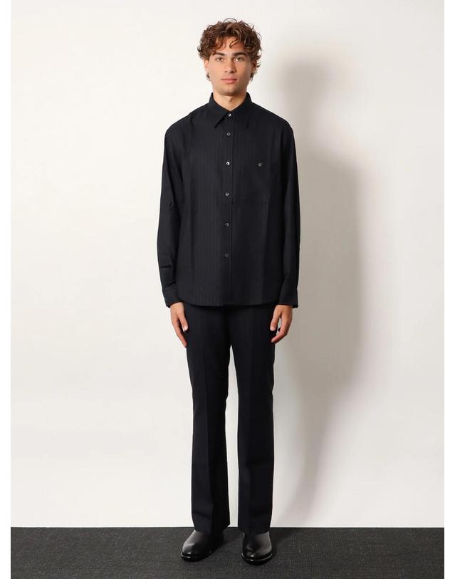 토니웩 [해외직구][N85]TONYWACK BE34SH21 남여공용 셔츠 남방 블라우스 TONYWACK Wool blend striped shirt 착용컷