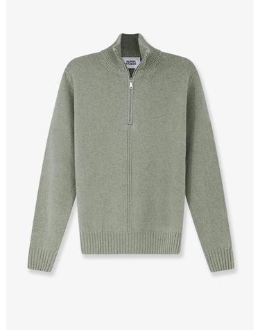 알파 스튜디오 [해외직구][N85]ALPHA STUDIO AU7214H 남성 니트 스웨터 가디건 ALPHA STUDIO Wool and cashmere half zip cardigan