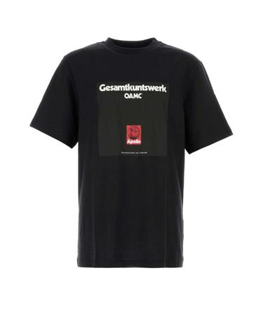 [해외직구][X45]오에이엠씨 24E28OAJ19COT00914 001 남성 티셔츠 민소매 탑 Black cotton t shirt
