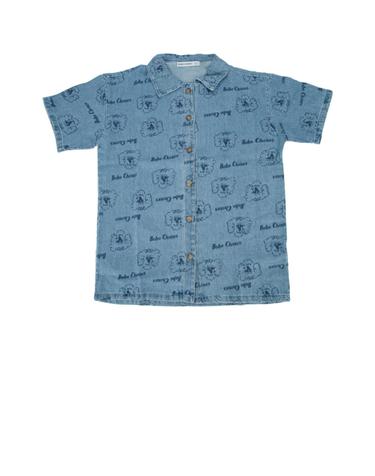 [해외직구][X45]BOBO CHOSES B126AC037 461 남아 셔츠 남방 키즈셔츠 여아 남아 PICKLE THE DOG ALL OVER DENIM SHIRT