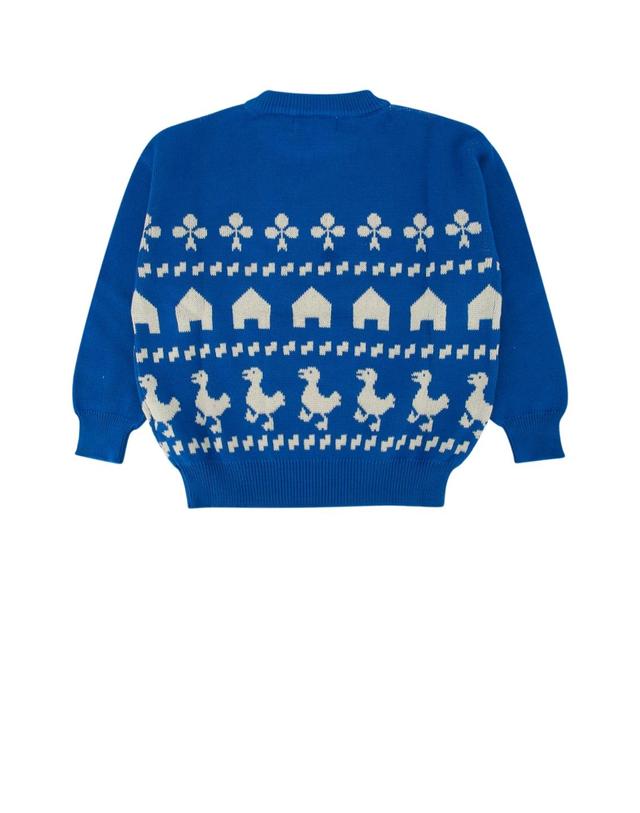 보보쇼즈 [해외직구][X45]BOBO CHOSES B225AC108 BLUE 남아 트레이닝복 상하세트 키즈상하복 FARM JACQUARD JUMPER 착용컷