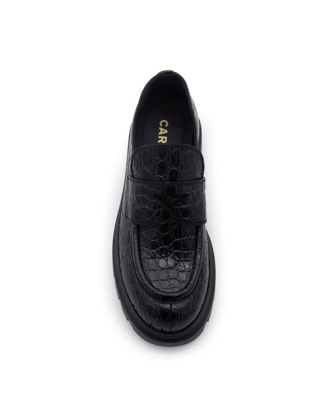 카슈 [해외직구][S27]CAR SHOE KDD38PF0501U5F0002 여성 로퍼 가죽로퍼 페니로퍼 테슬로퍼 레이스업슈즈 뮬 블로퍼 BLACK LEATHER LOAFERS 착용컷