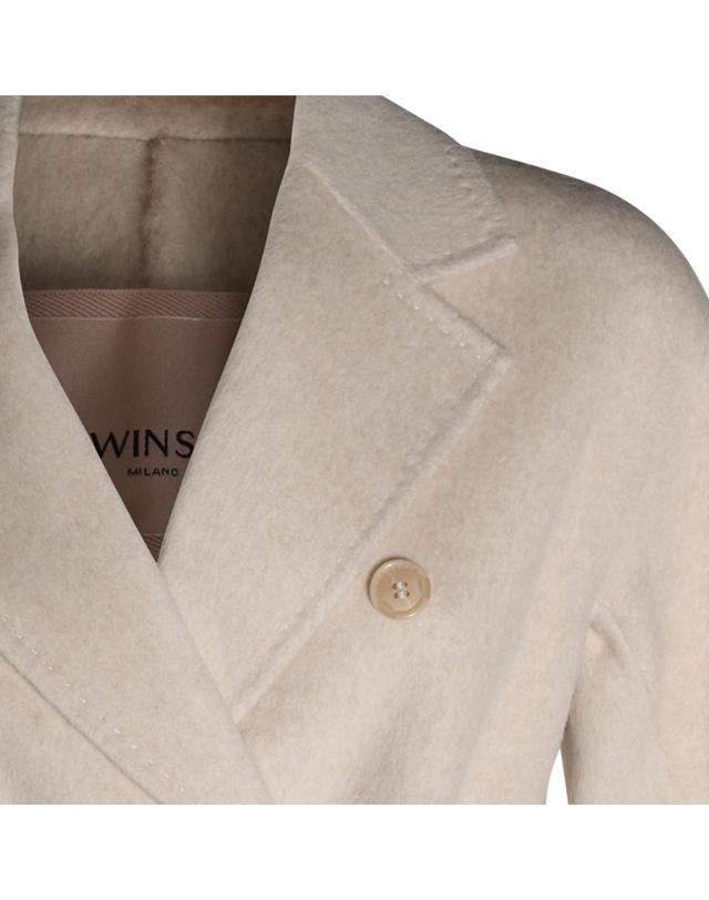 트윈셋 [해외직구][S27]TWINSET 262TT2470S2237101715 여성 코트 하프코트 롱코트 싱글 더블코트 트렌치코트 IVORY WOOL BLEND COAT 착용컷