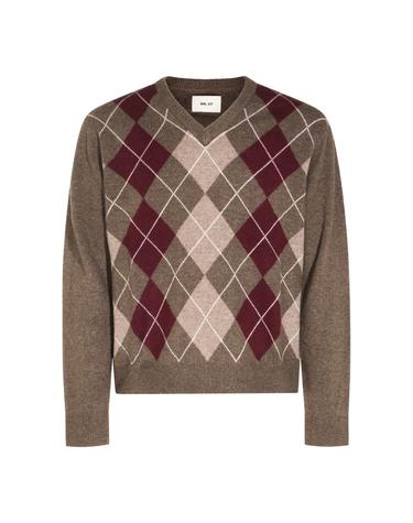 [해외직구][S27]NN07 2630001202599 남성 니트 가디건 브이넥니트 풀오버니트 스웨터 로고 BEIGE WINETASTING WOOL KNITWEAR