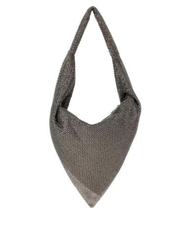 [해외직구][X45]BENEDETTA BRUZZICHES 0008180 SILVER 여성 토트백 쇼퍼백 탑핸들백 핸드백 Grey metal knit Ursula shoulder bag