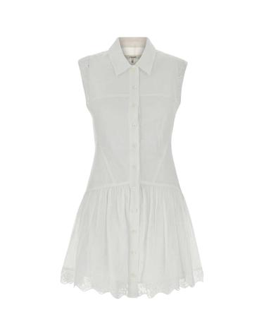 [해외직구][X45]프레임 WS26WDR013 WHT 여성 원피스 롱 미디 미니 드레스 White ramie mini dress